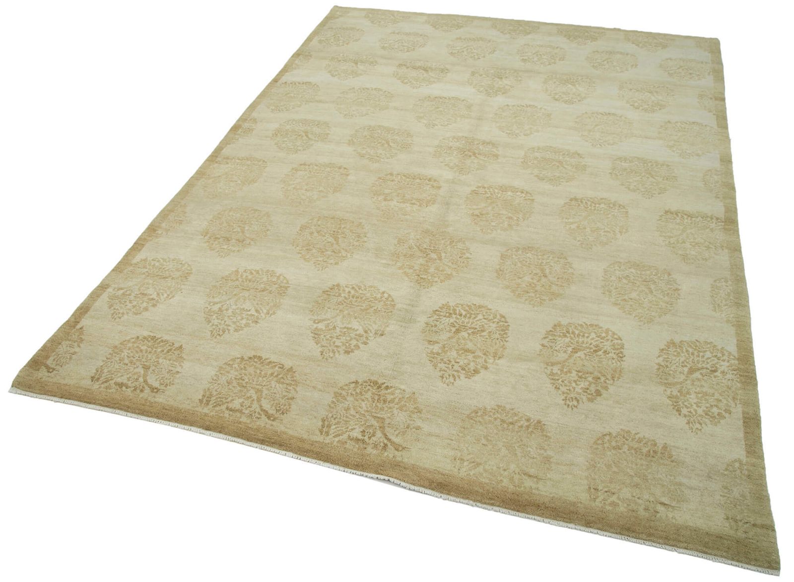 Oriental Handmade 2000s 180 Cm X 261 Cm Beige Wool Oushak Area Rug photo for sale