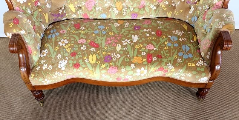 Furniture Small Cherry Wood Wing Sofa, Restoration Period, Early 19th Century photo