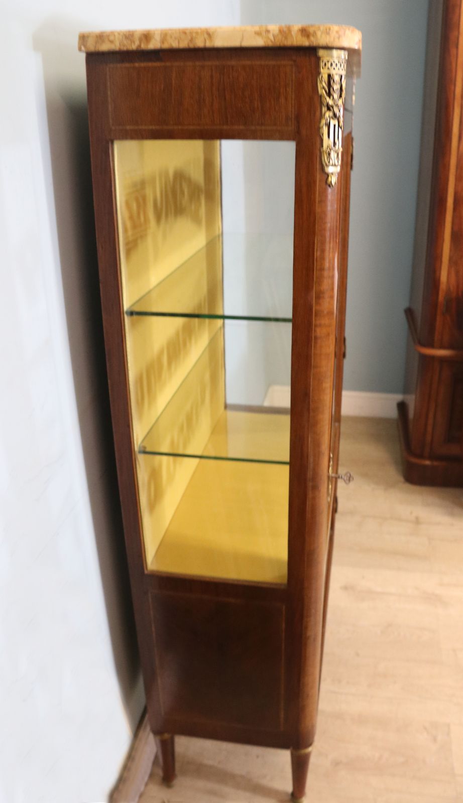 A Lovely French 20th Century Display Cabinet Or Vitrine In The Louis XV Style. photo vintage