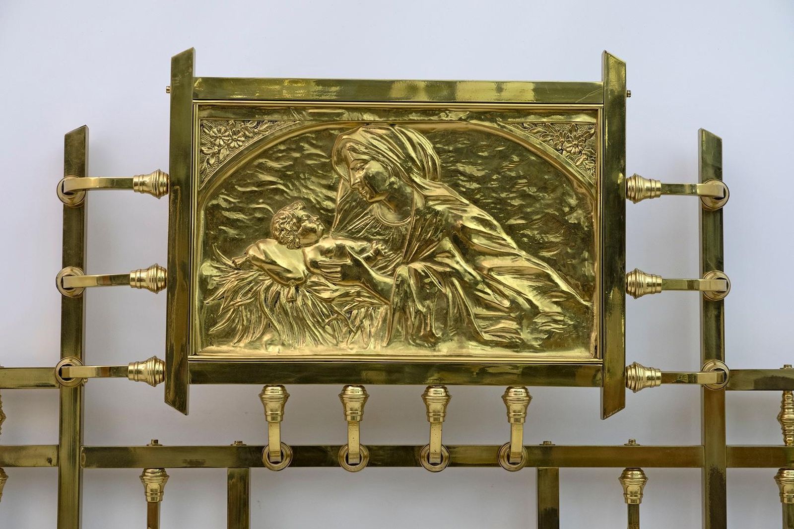 Art Nouveau Italian Brass Double Bed Early 1900s photo 4681.0