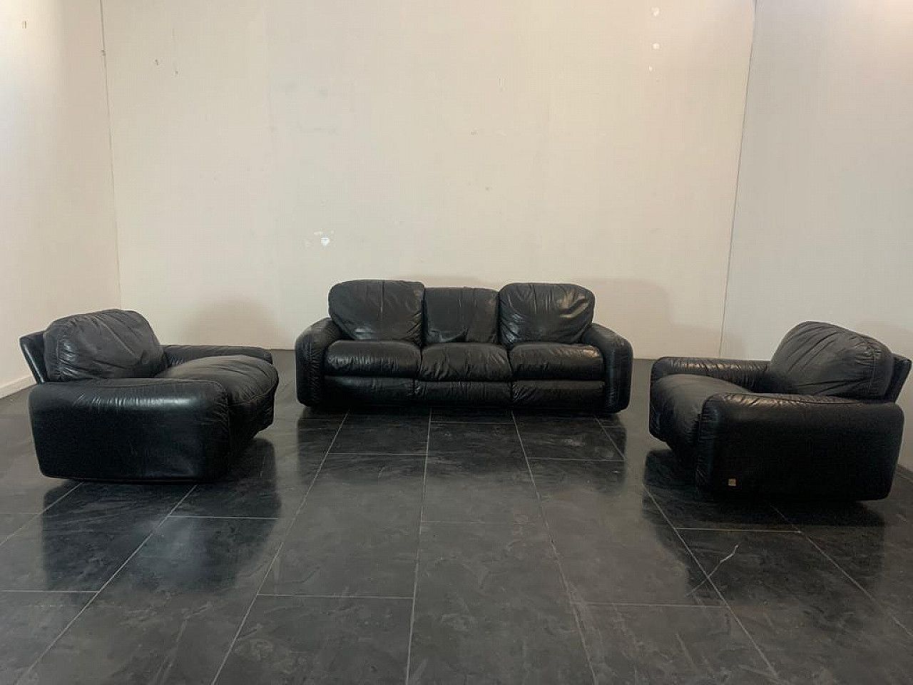 Sofa And Pair Of Armchairs Piumotto By Arrigo Arrighi For Busnelli, 80s photo vinterior