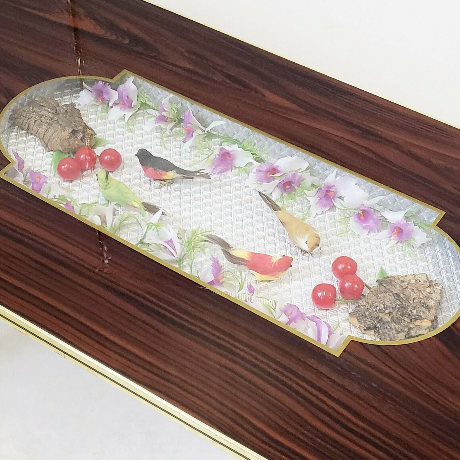 Table Basse Aux Oiseaux 1960 Vintage En Bois Verre & Formica 60s 1960s Annees 60 photo furniture