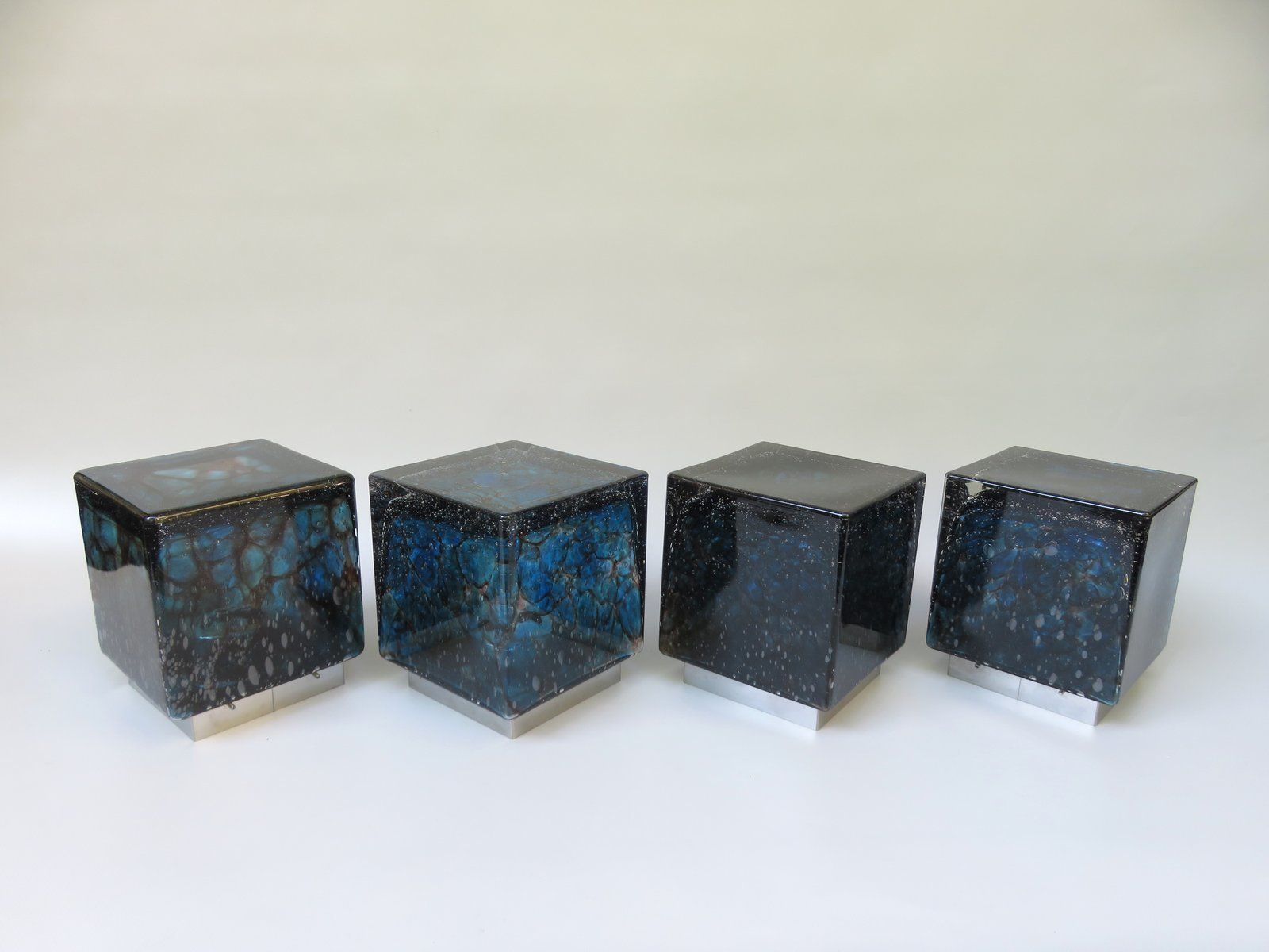 Blue Murano Glass Ceiling Lights From Limburg, 1960s, Set Of 4 photo vinterior