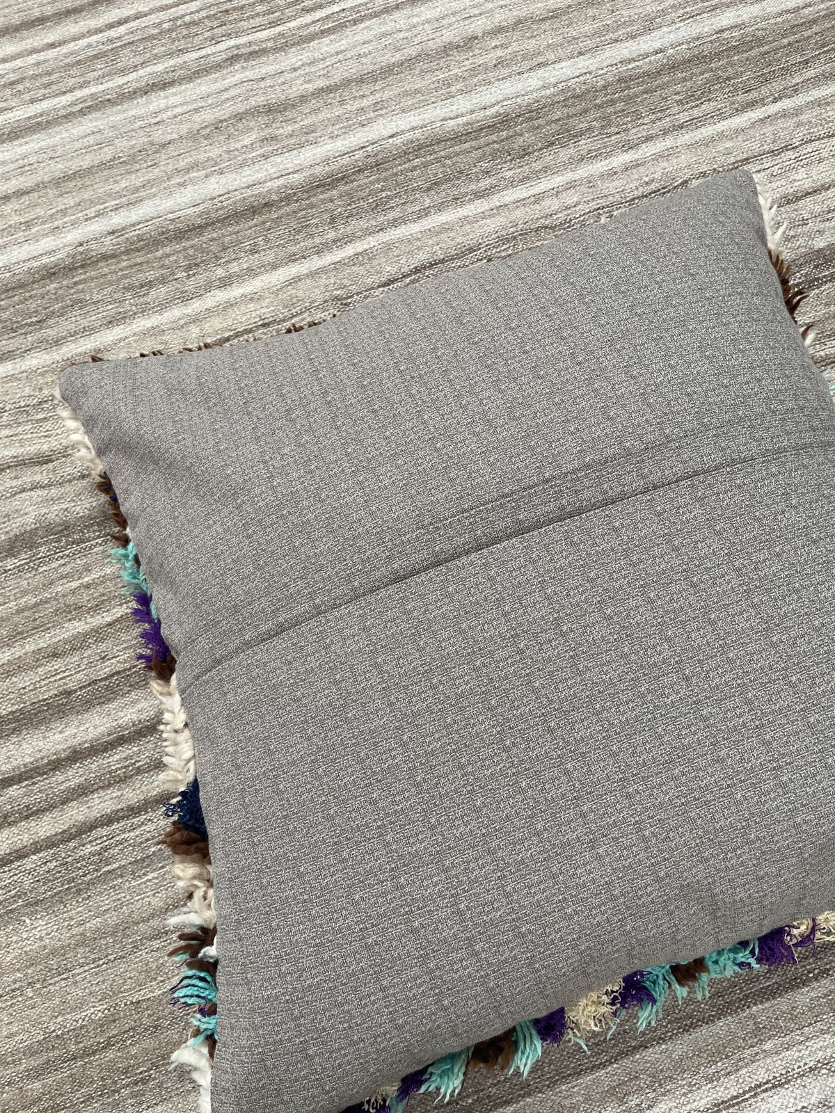 Vintage Boucherouite Floor Cushion (70x70cm) photo 145.0