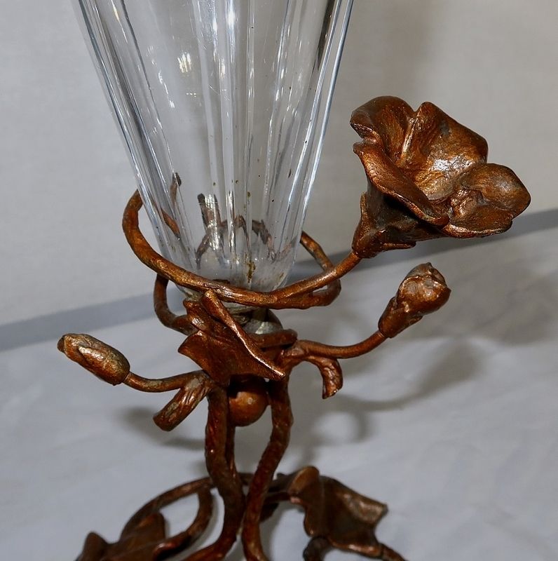 Pair Of Crystal Vases, Art Nouveau Period, 1900 photo buy