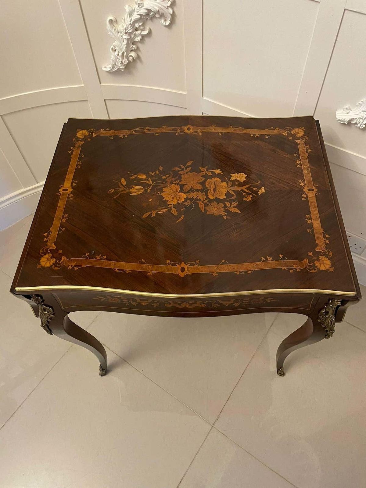 Furniture Antique Louis XV Quality French Rosewood Marquetry Inlaid Centre Table photo