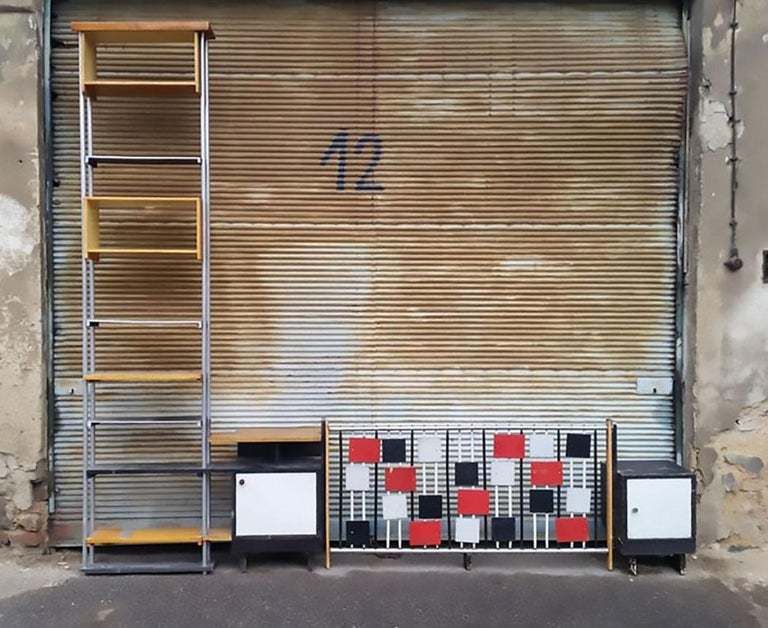 Large 1960 Retro Wood Shelving, Wall Unit photo furniture