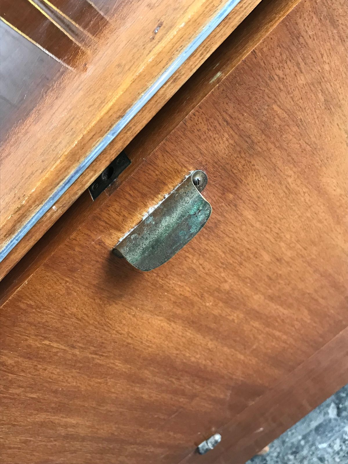 Art Deco 1950s Walnut Drinks Bar Cocktail Liquor Cabinet With Lamp Stand photo Furniture