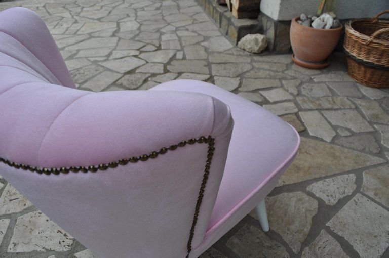 Midcentury 1950s 1960s Original Red Cocktail Chair Armchair photo Furniture
