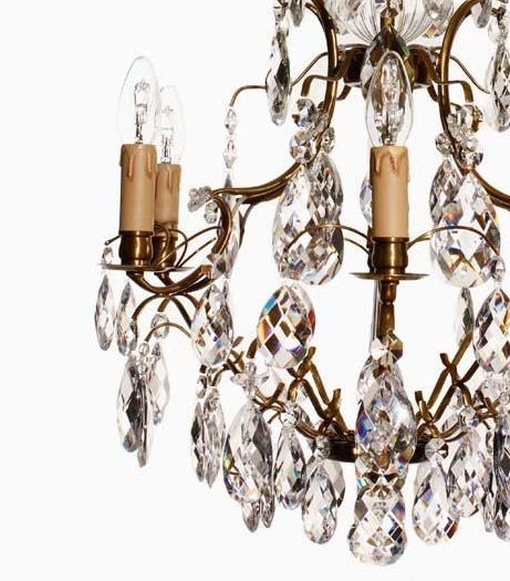 Crystal Chandelier With Electric Candle Lights: 6 Arms photo for sale