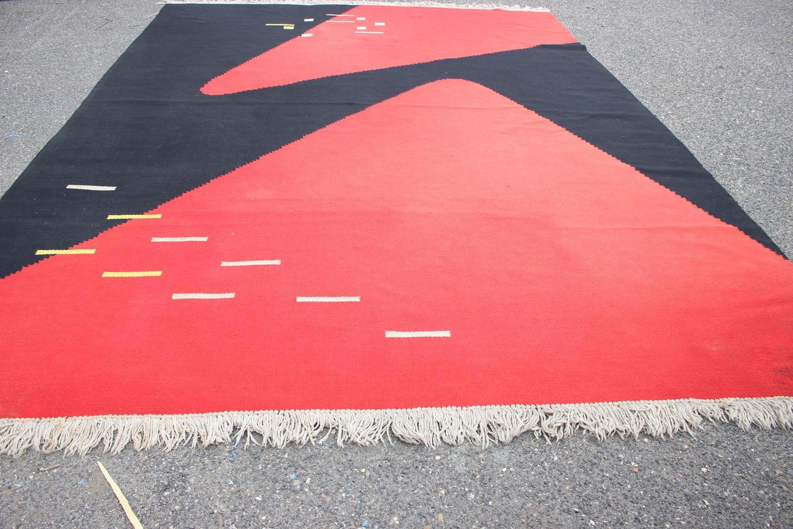 Design Organic Abstract Geometric Carpet Rug In Style Of Antonín Kybal, 1950s photo vinterior
