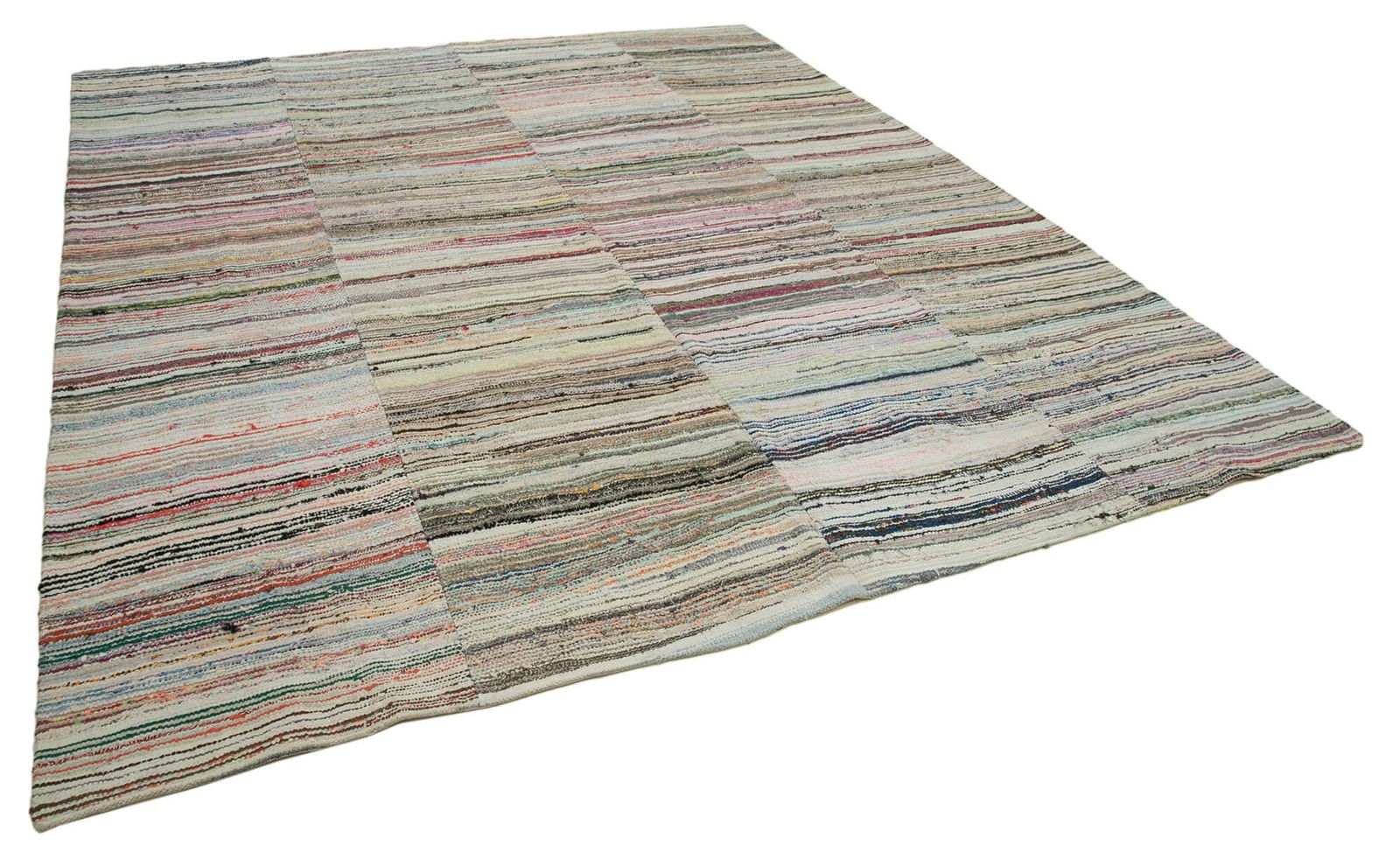 Turks handgemaakt ca. jaren 1960 290 cm x 343 cm veelkleurig tribaal patchwork kilim photo furniture