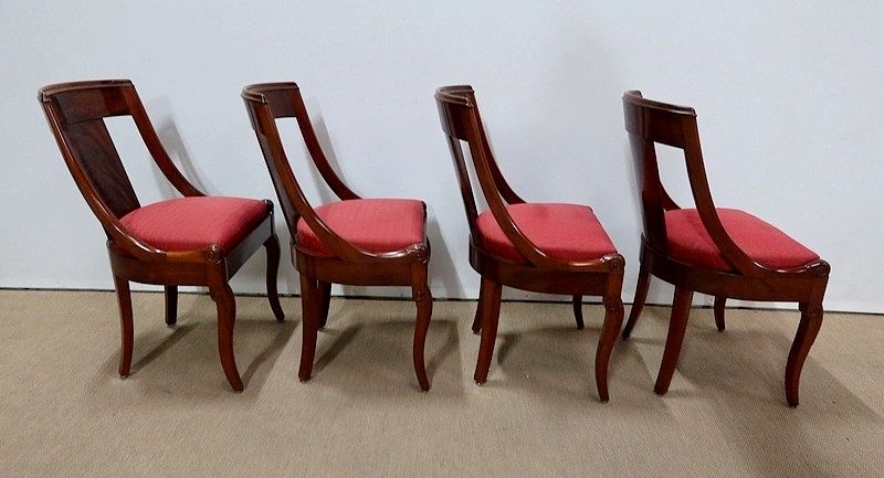 Four Mahogany Chairs, Restoration Period  1st Part Of The 19th Century photo Furniture