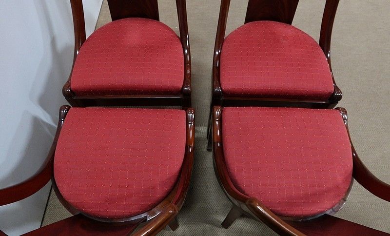 Four Mahogany Chairs, Restoration Period  1st Part Of The 19th Century photo buy