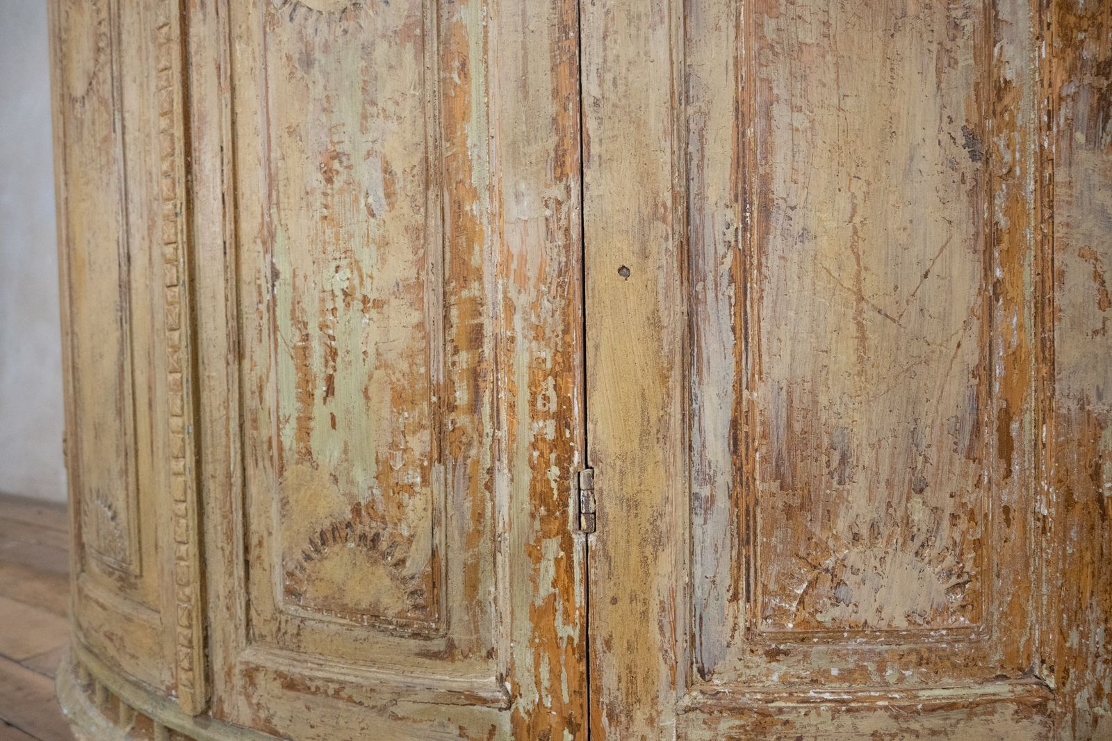 Furniture An Exceptional Original Painted 18th Century Antique Swedish Corner Cupboard photo
