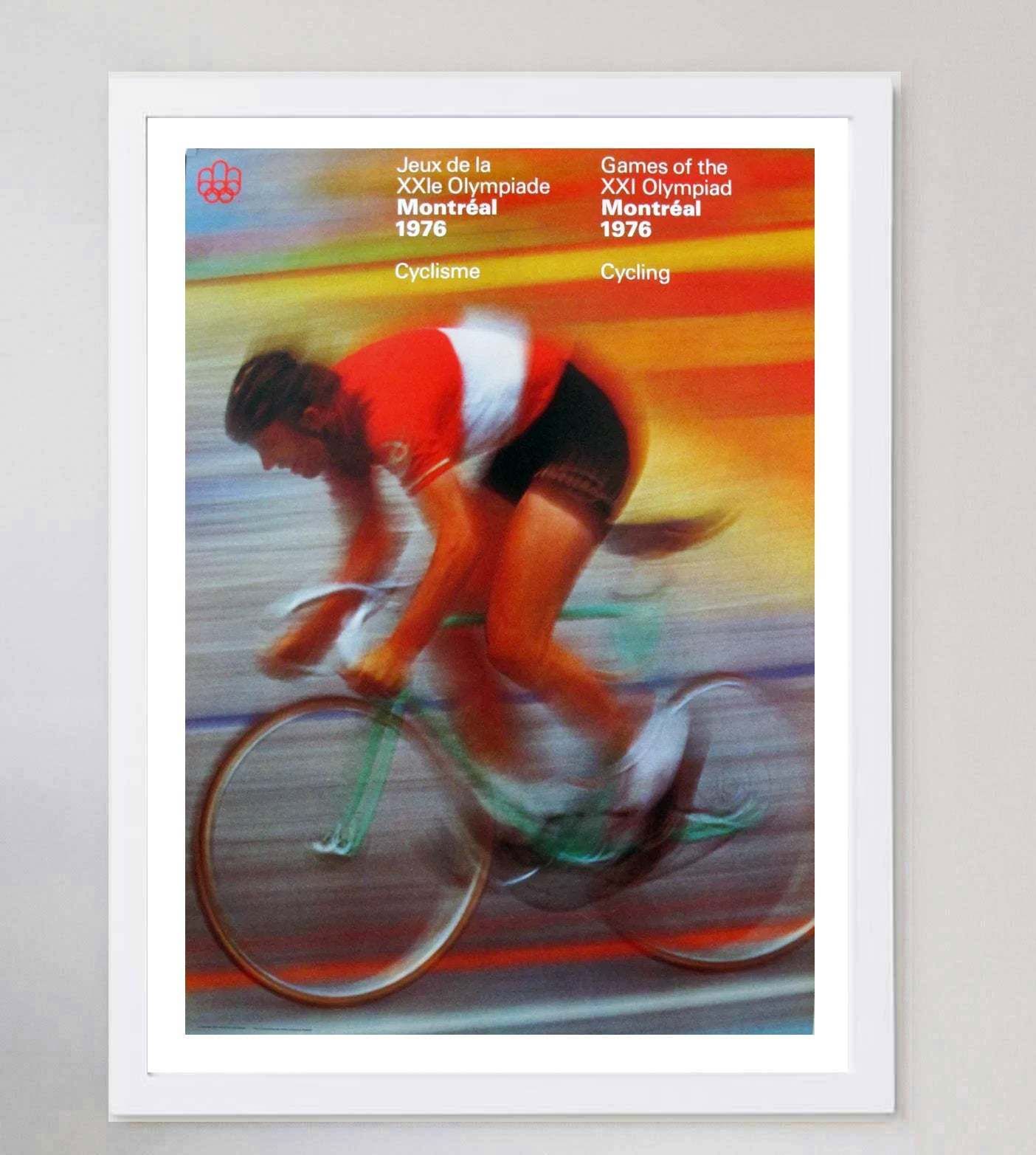 1976 Montreal Olympic Games   Cycling Original Vintage Poster photo for sale