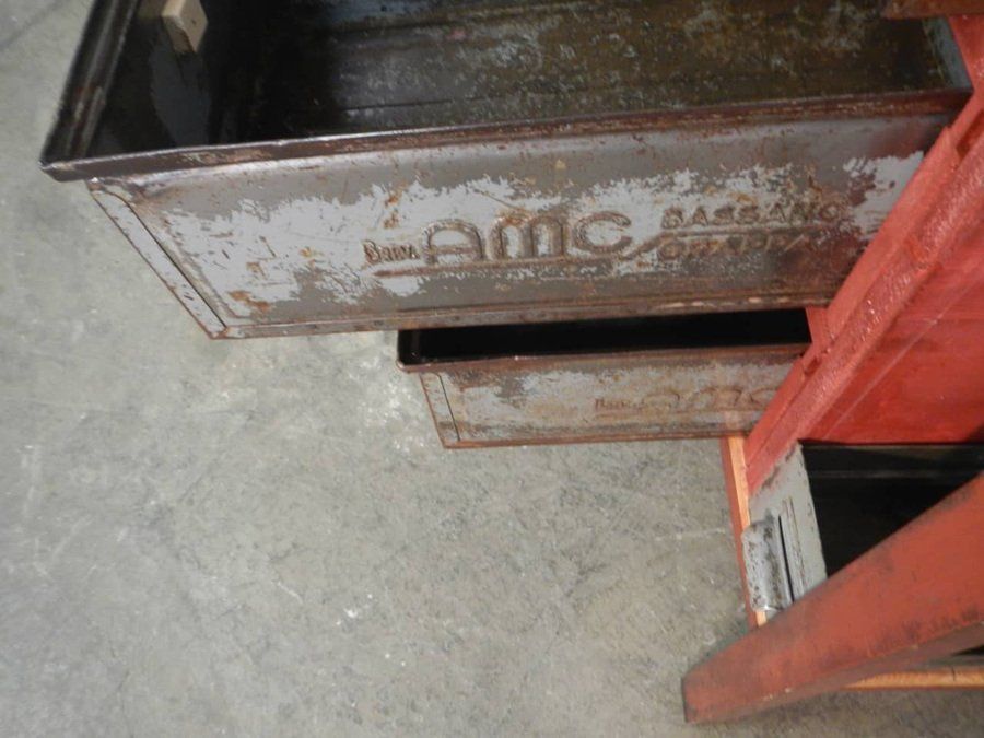 photo buy Industrial Cabinet With Iron Drawers And Fir Wood Shelves, 1970s