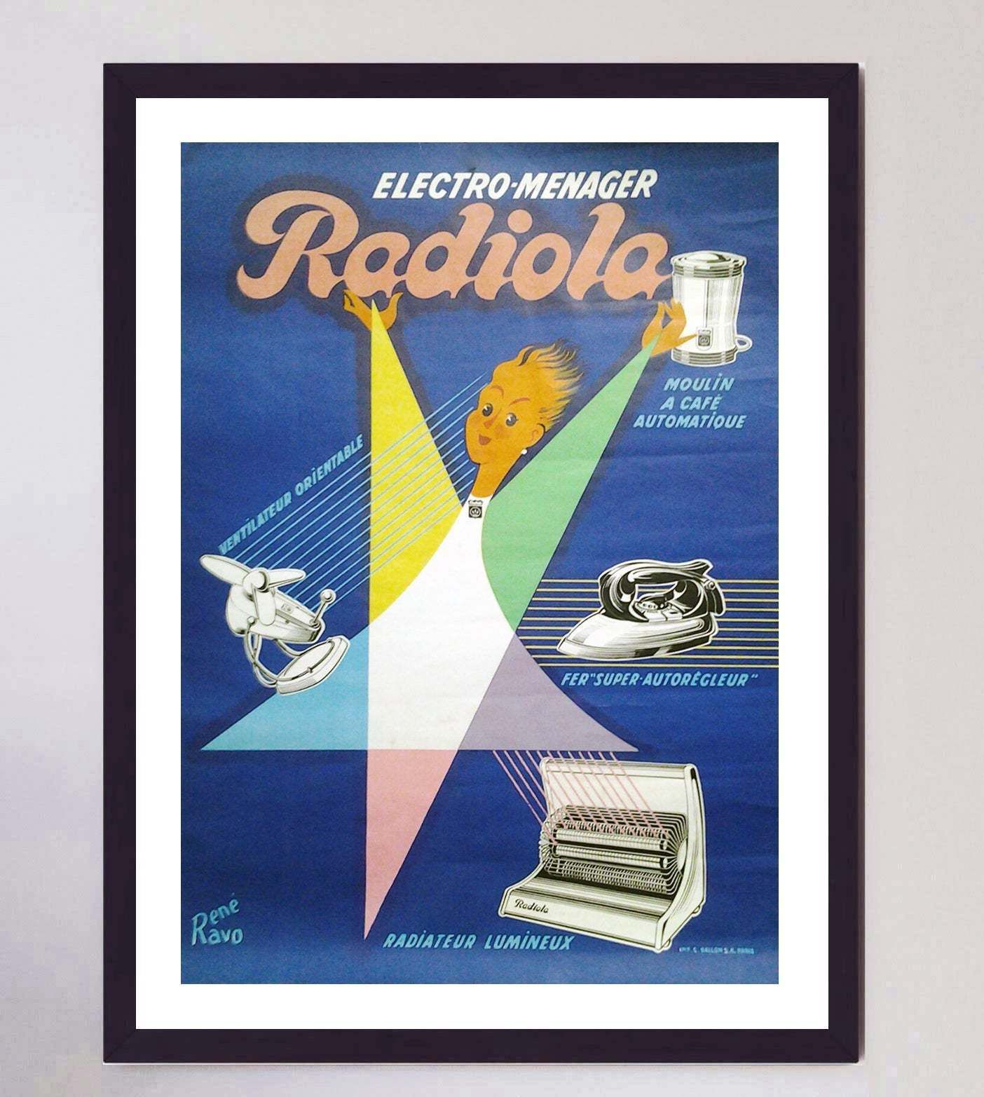 Radiola   Electro Menager Original Vintage Poster photo furniture