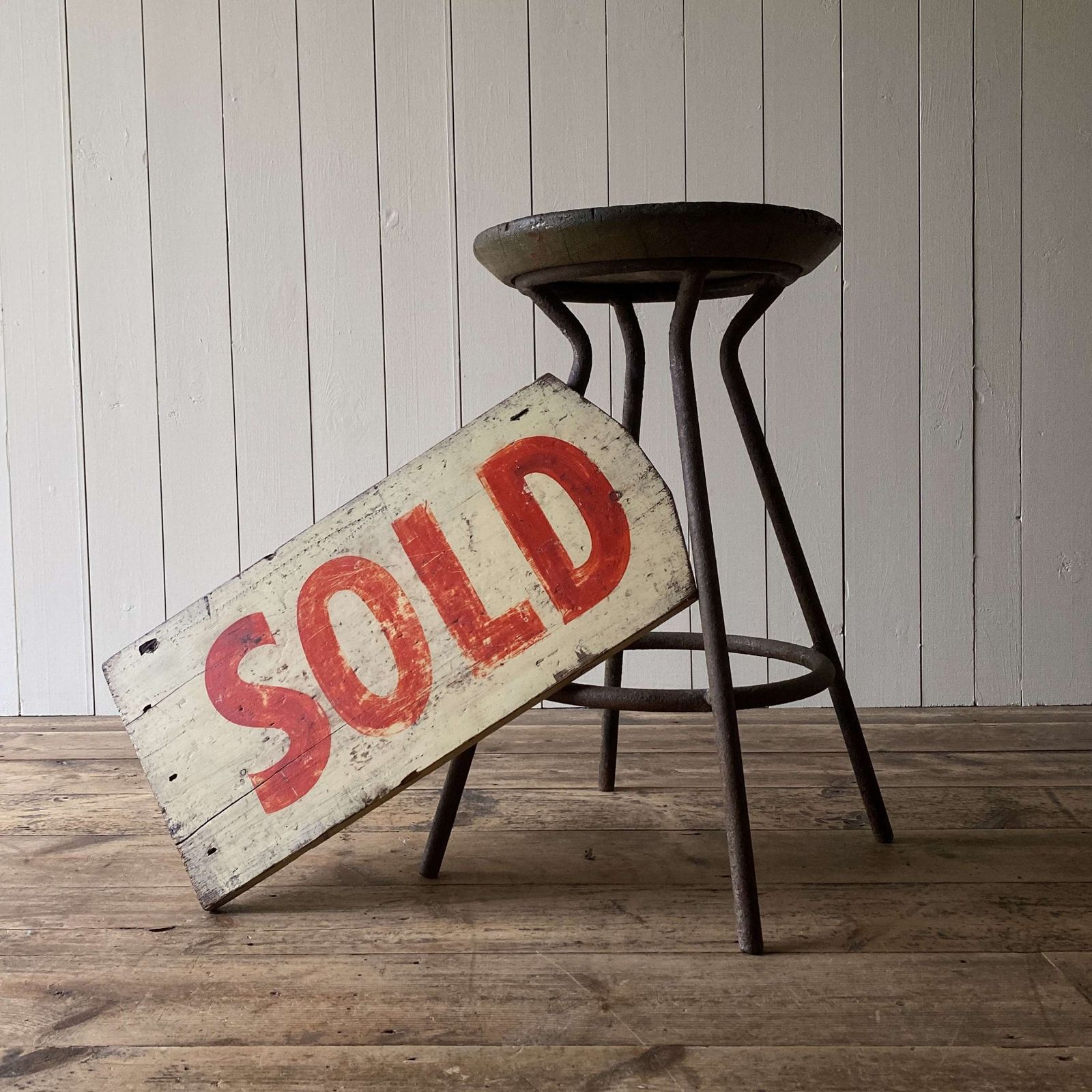 Vintage Wooden Sold Sign