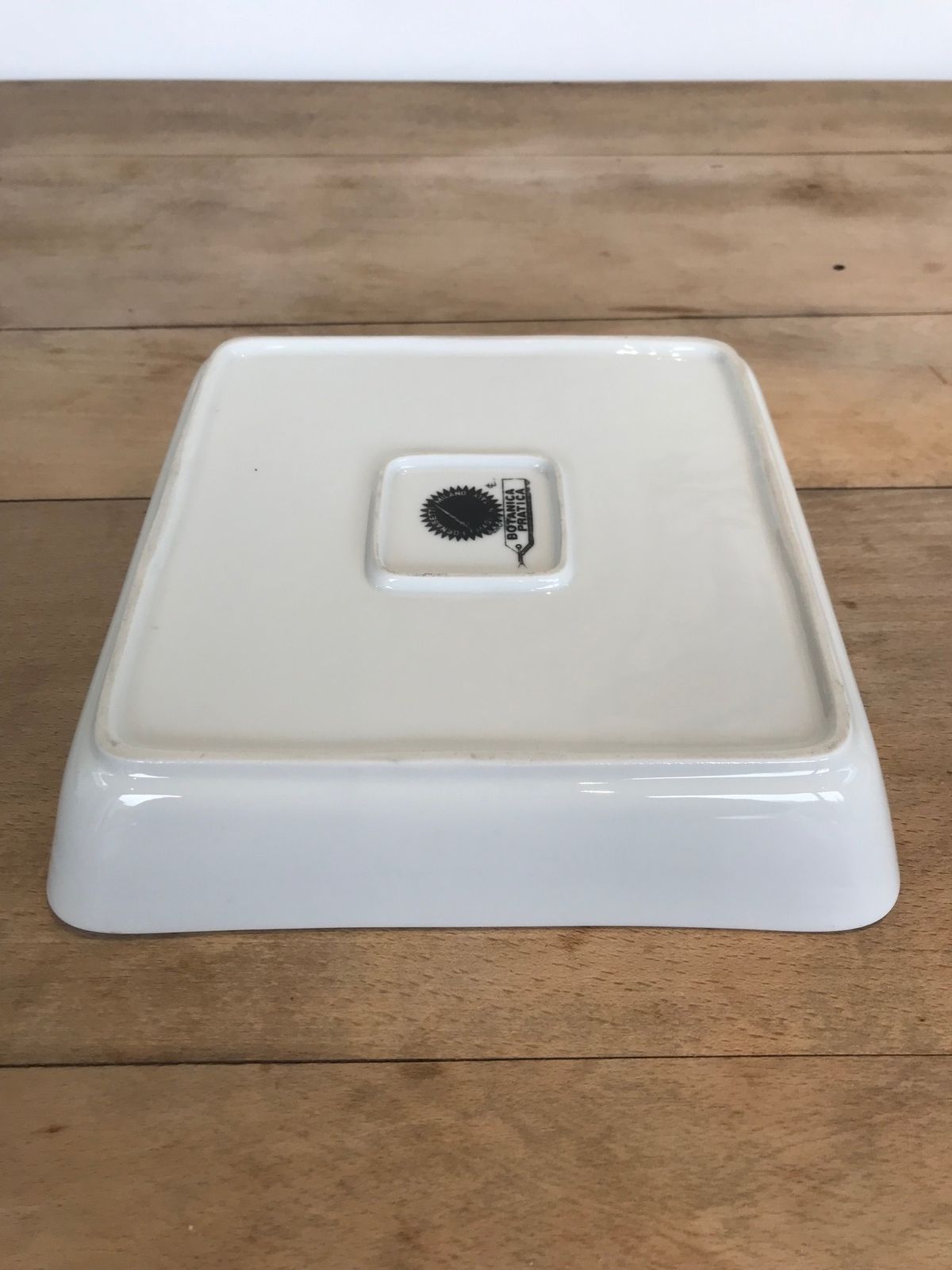 Super Rare Mid Century Modern Piero Fornasetti Botanica Pratica Porcelain Square Serving Bowl Or Dish photo for sale