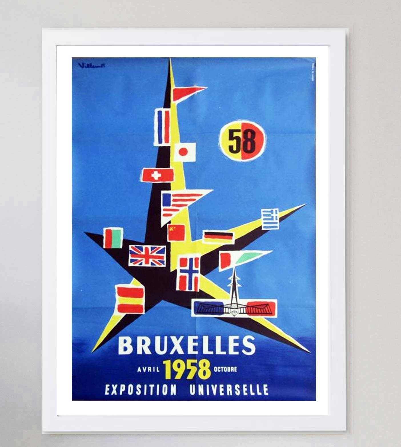 1958 Brussels World's Fair, 1950s, Original Vintage Poster photo for sale