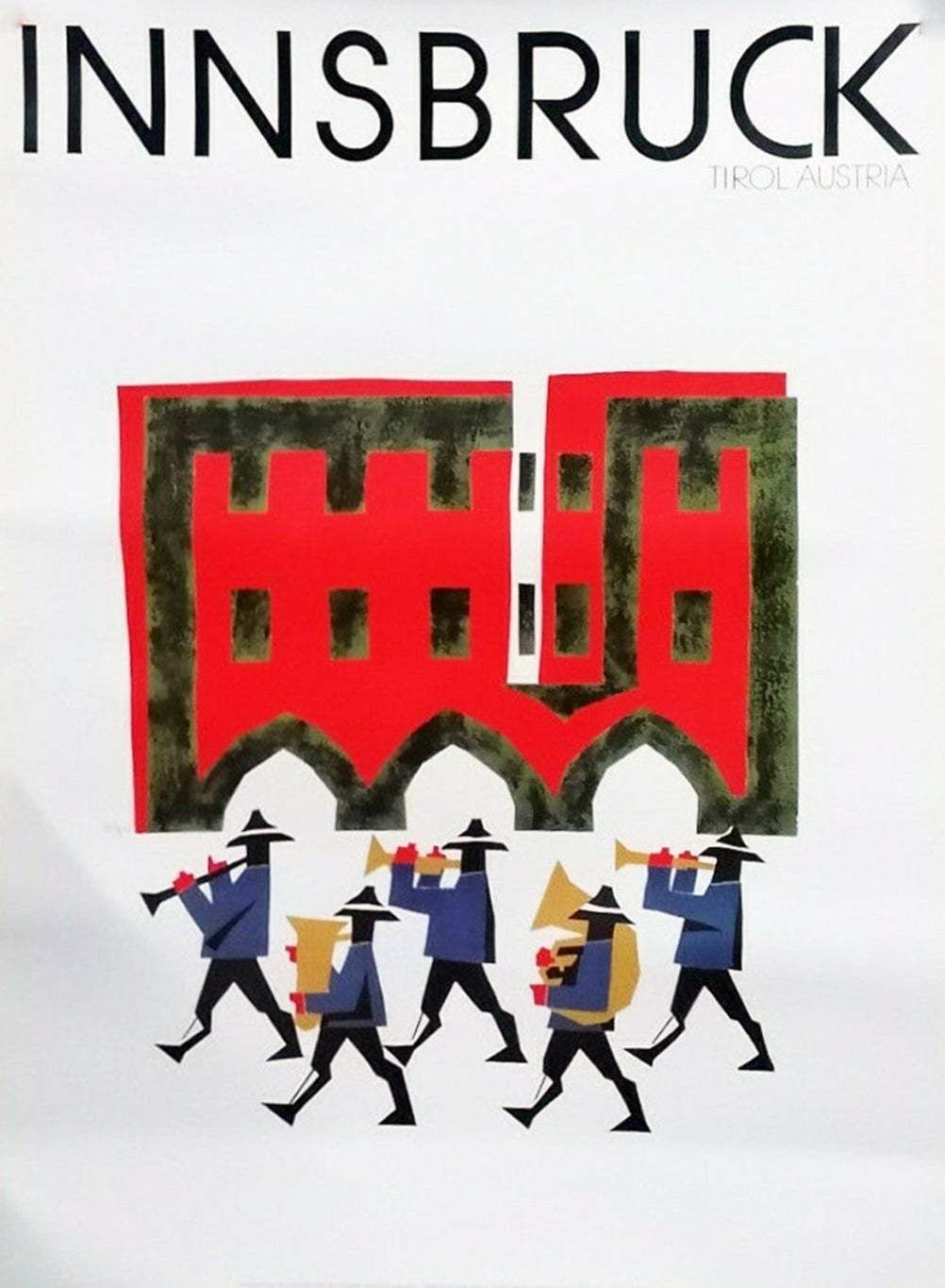 Wonderful Design Celebrating The Austrian City Of Innsbruck., Original Vintage Poster
