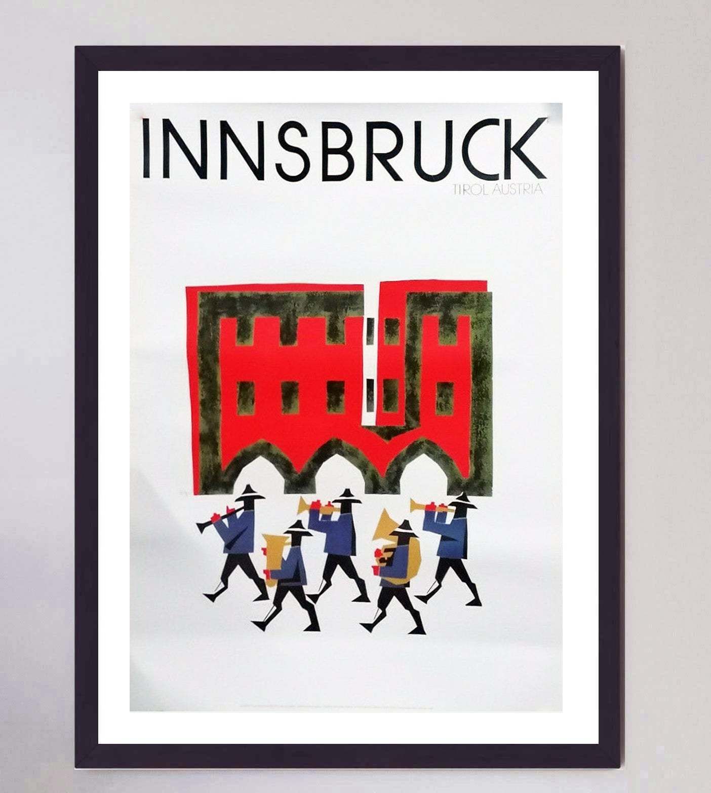 Wonderful Design Celebrating The Austrian City Of Innsbruck., Original Vintage Poster photo furniture