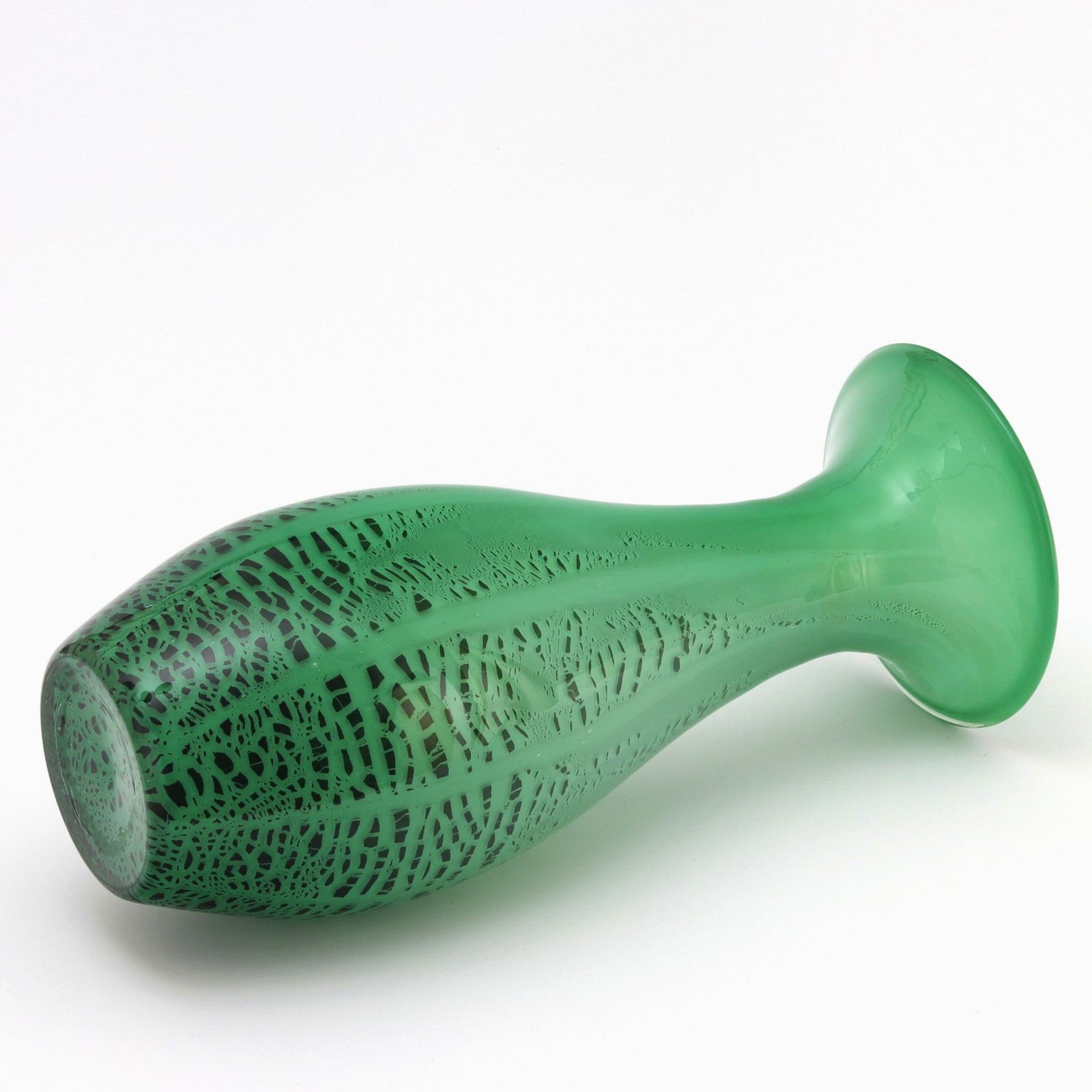 Tall Art Deco Wmf Ikora Green Skittle Glass Vase By Karl Wiedmann C1930s photo Home Decor