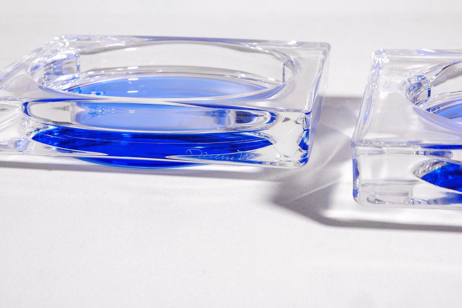 French Crystal Trays From Daum, Set Of 2 photo furniture