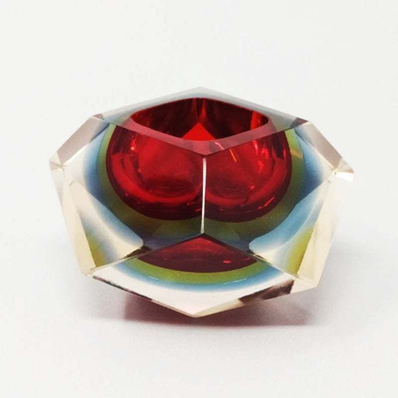 1960s Astonishing Red And Blue Ashtray Or Catchall By Flavio Poli For Seguso. Made In Italy photo furniture