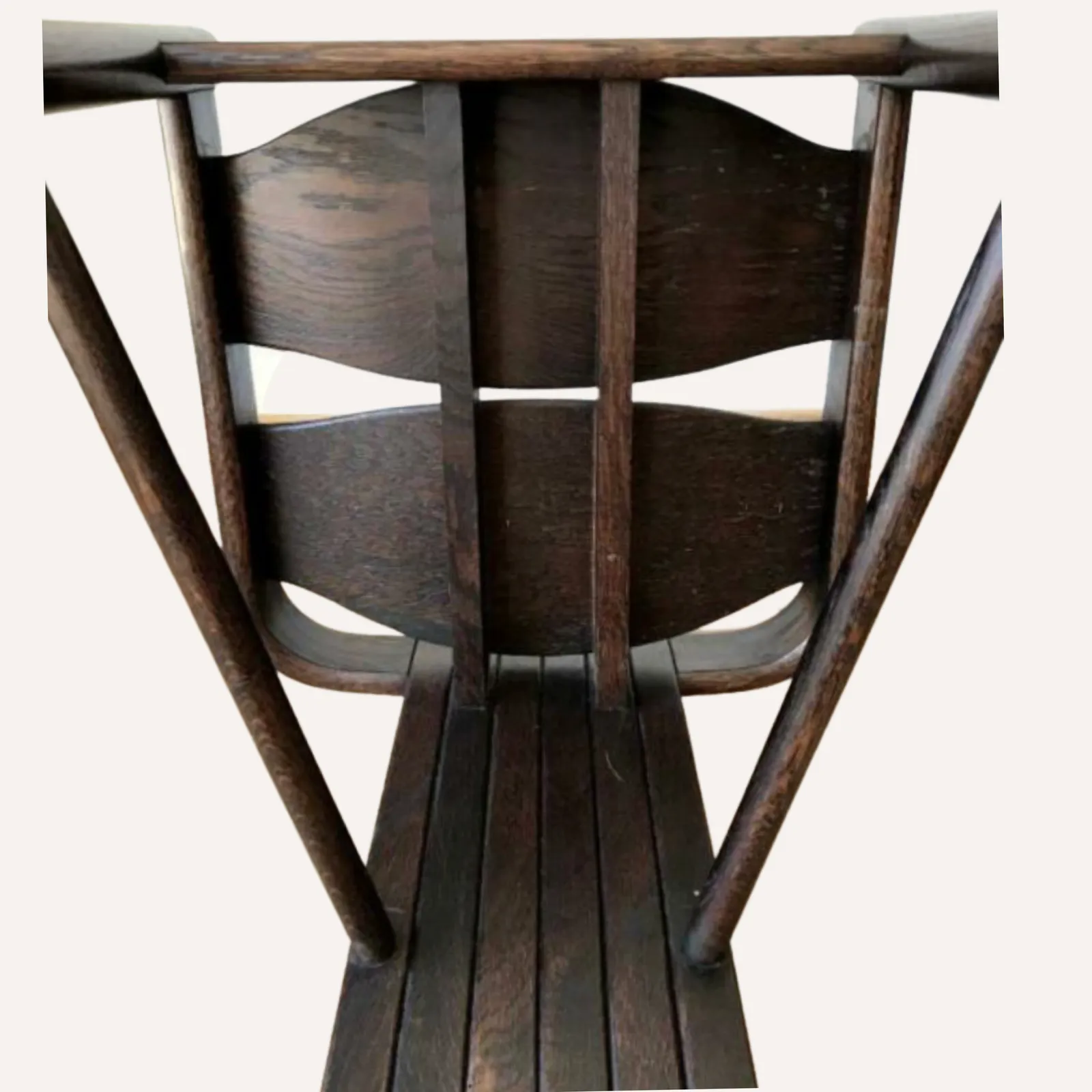 Furniture Steam Bent Arts And Crafts Oak Organic Shaped Revival Chair, 1960s   1970s photo