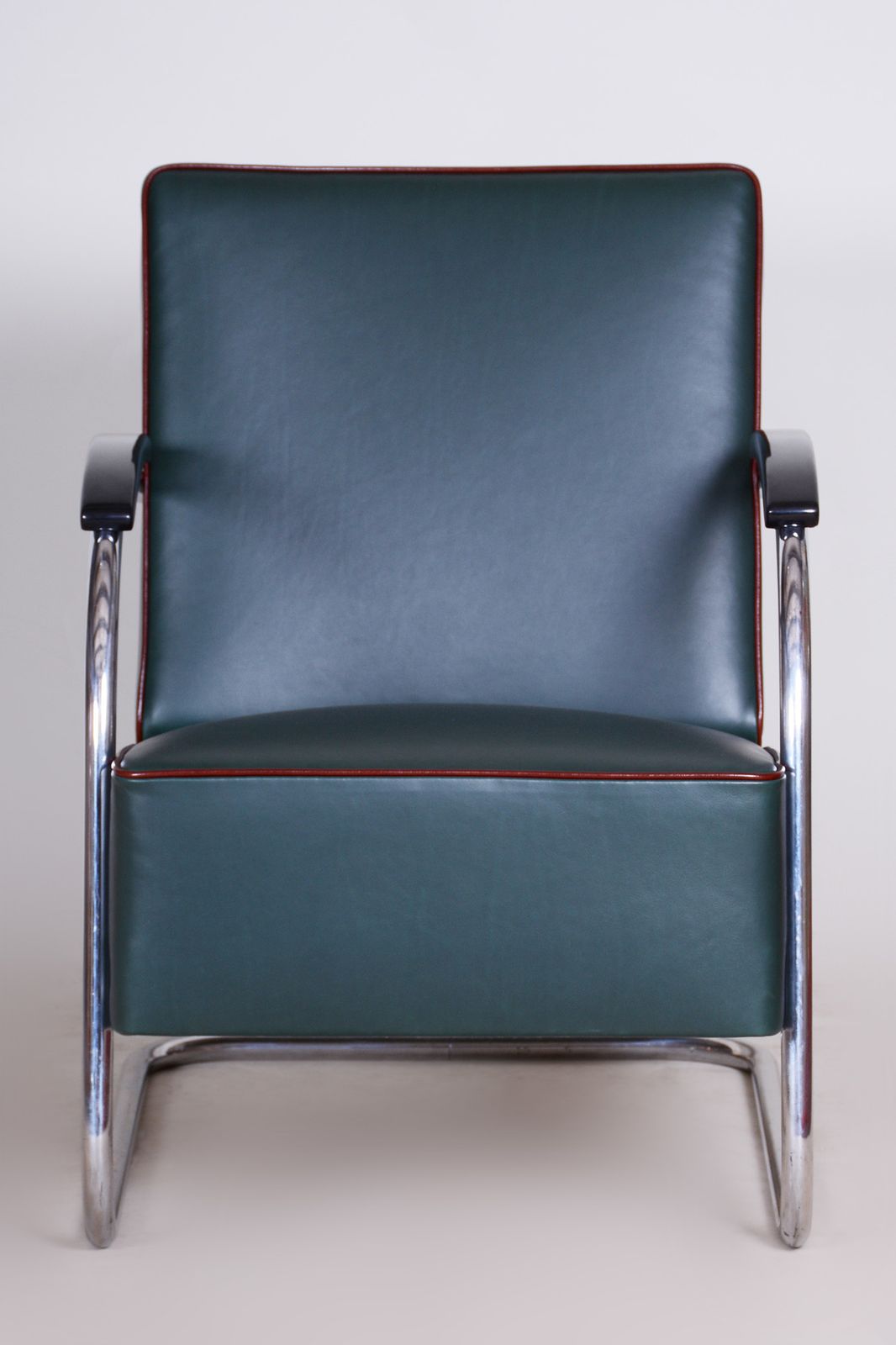 Pair Of Blue Bauhaus Armchairs Made By Mucke Melder In 1930s Czechia. photo vintage
