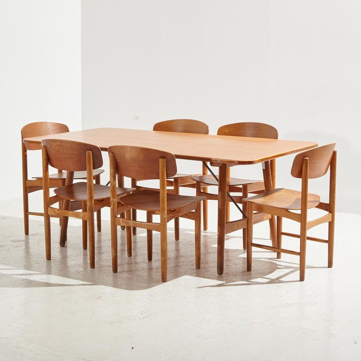 Teak Dining Set By Børge Mogensen For Søborg, Set Of 7