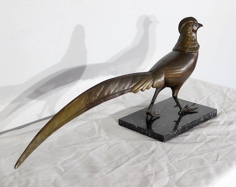 Sculpture "The Pheasant" By Lorino, Art Deco photo furniture