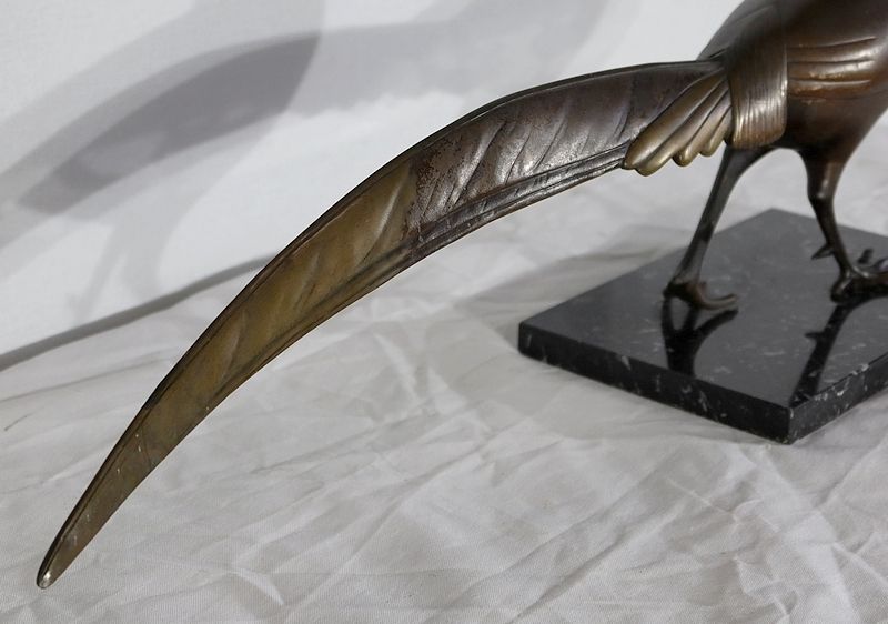 photo for sale Sculpture "The Pheasant" By Lorino, Art Deco