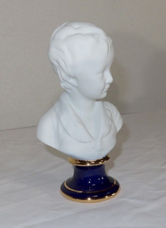 Small Bust Of Alexandre Brongniart In Limoges Biscuit, After Ja Houdon photo Art