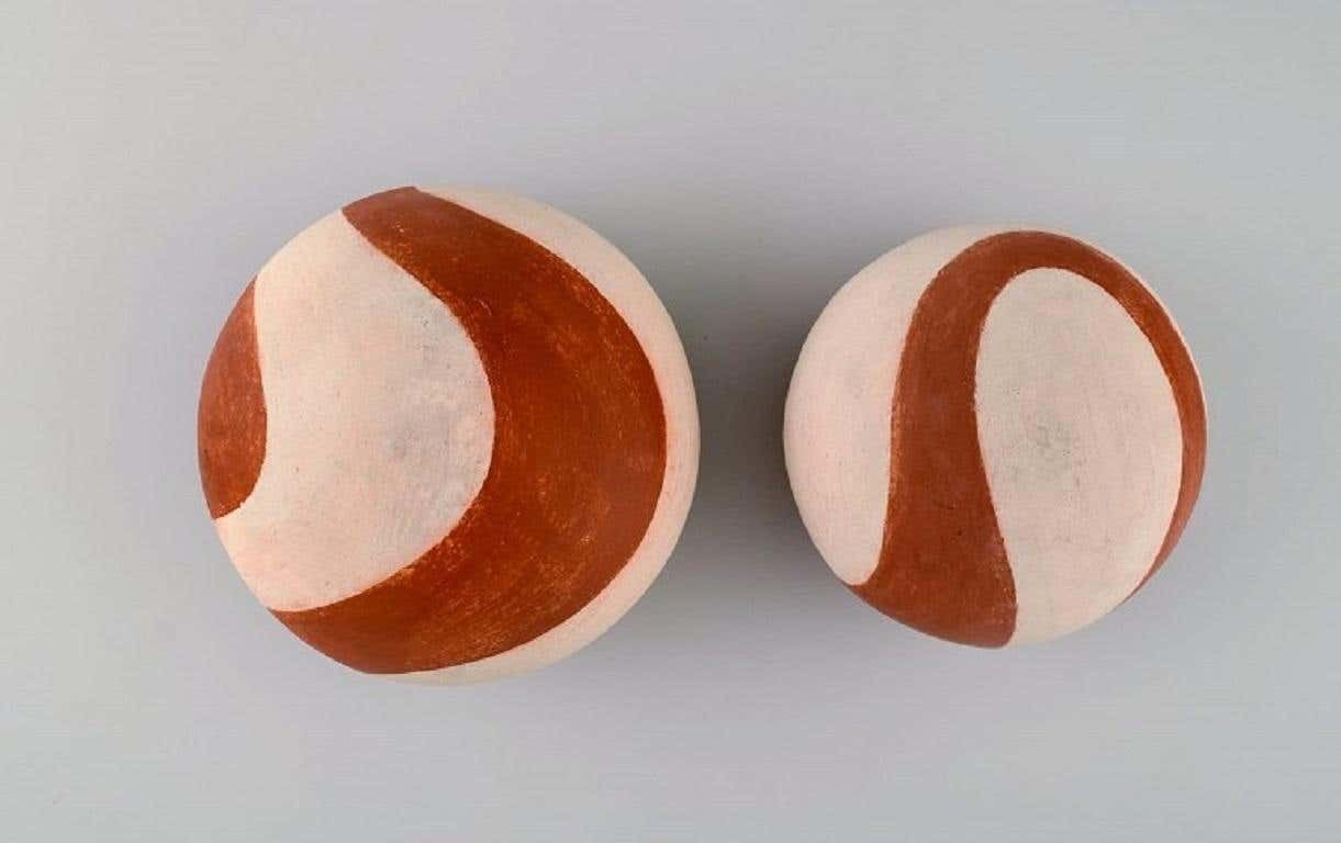 European Studio Ceramicist, Two Rattle Instruments In Glazed Stoneware photo for sale