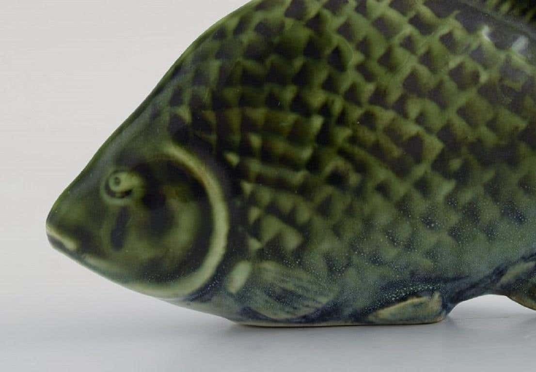 Sven Wejsfelt For Gustavsberg, Unique Stim Fish In Glazed Ceramics photo for sale