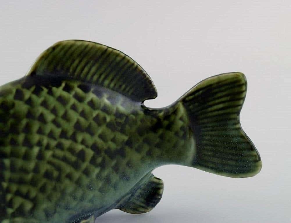 Sven Wejsfelt For Gustavsberg, Unique Stim Fish In Glazed Ceramics photo Art