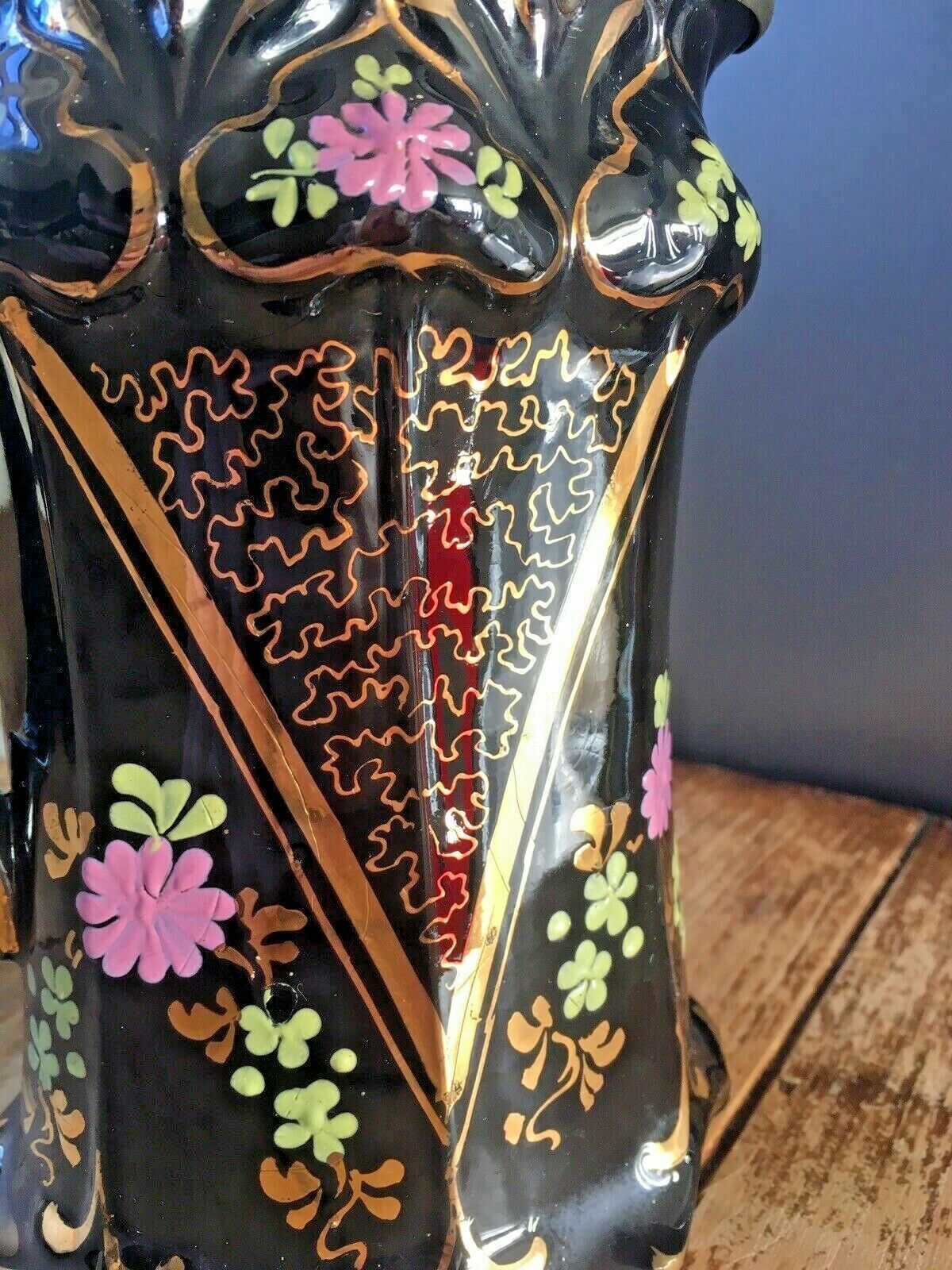 photo furniture Victorian Jackfield Floral Gilded Pewter Lidded Hot Water Jug Gibsons Jetware