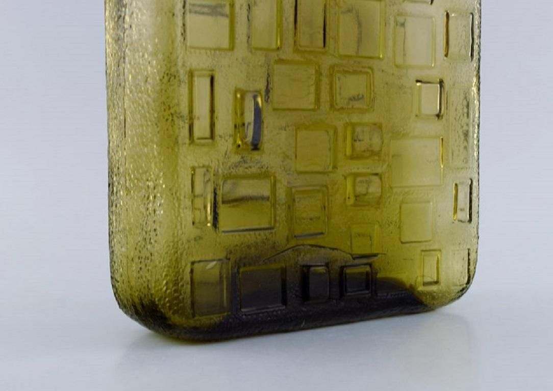 Italian Glass Art, Vase In Mouth Blown Art Glass With A Pattern Of Squares photo Home Decor