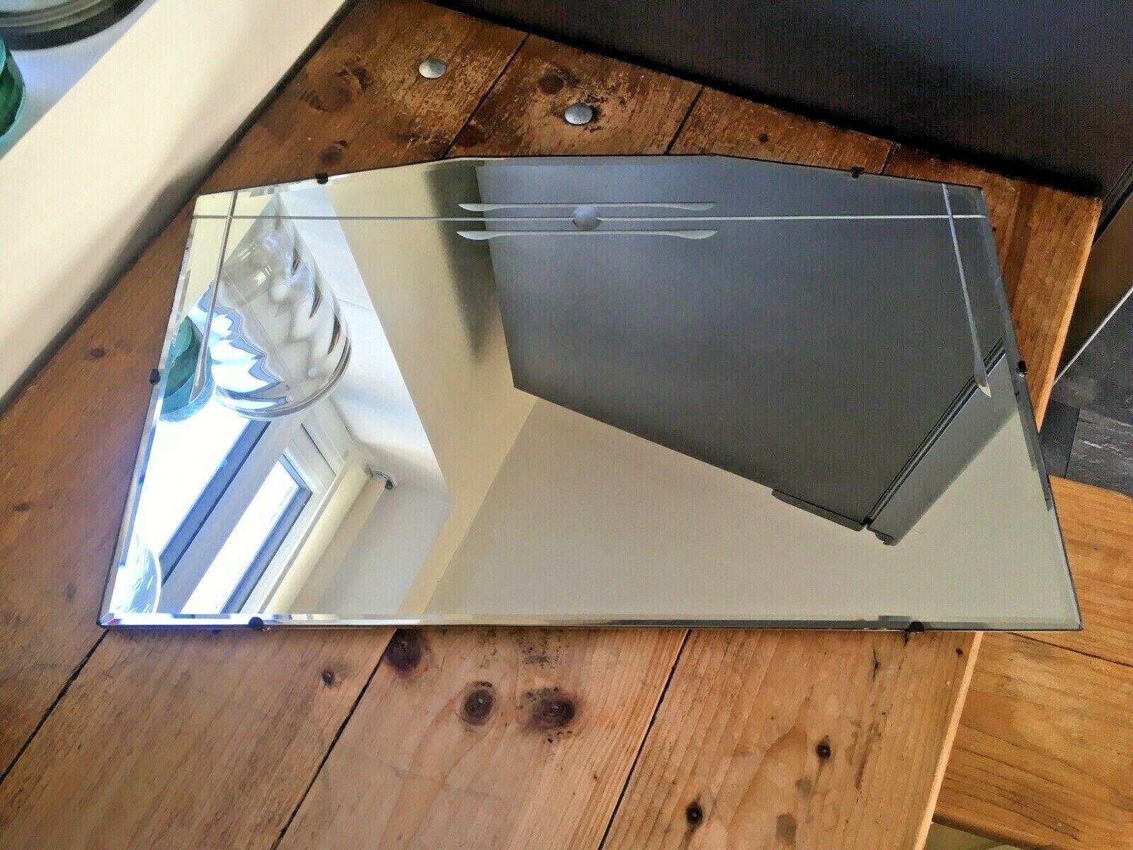 Quality Art Deco Nouveau Secessionist Circle Design Bevelled Edge Wall Mirror photo furniture
