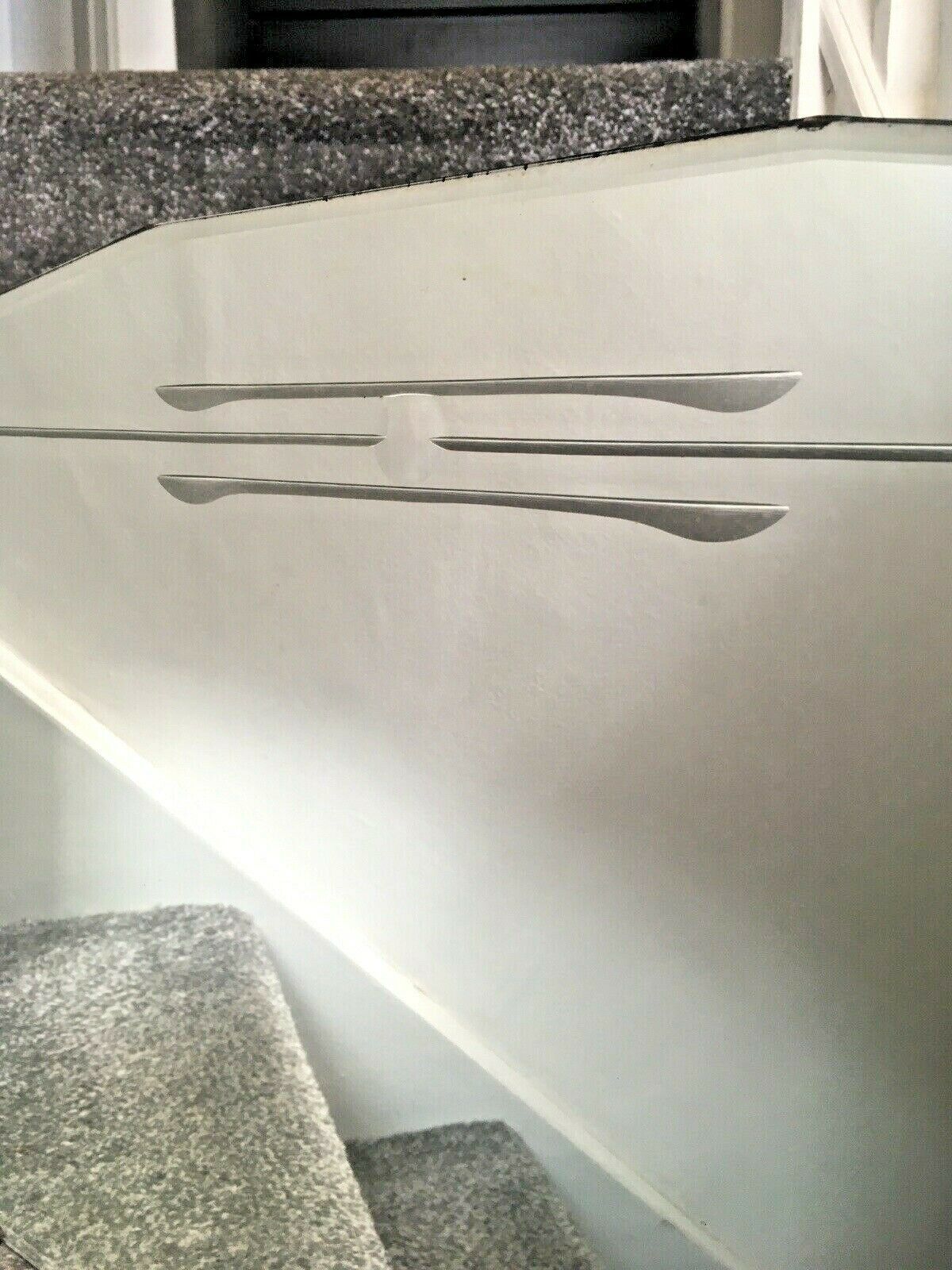 Quality Art Deco Nouveau Secessionist Circle Design Bevelled Edge Wall Mirror photo 195.0