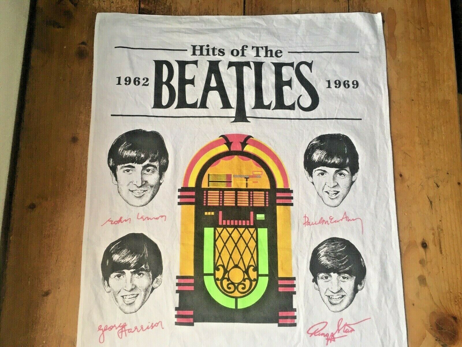 Vintage Collectable Hits Of The Beatles Tea Towel By Impressions Juke Box Poster photo furniture