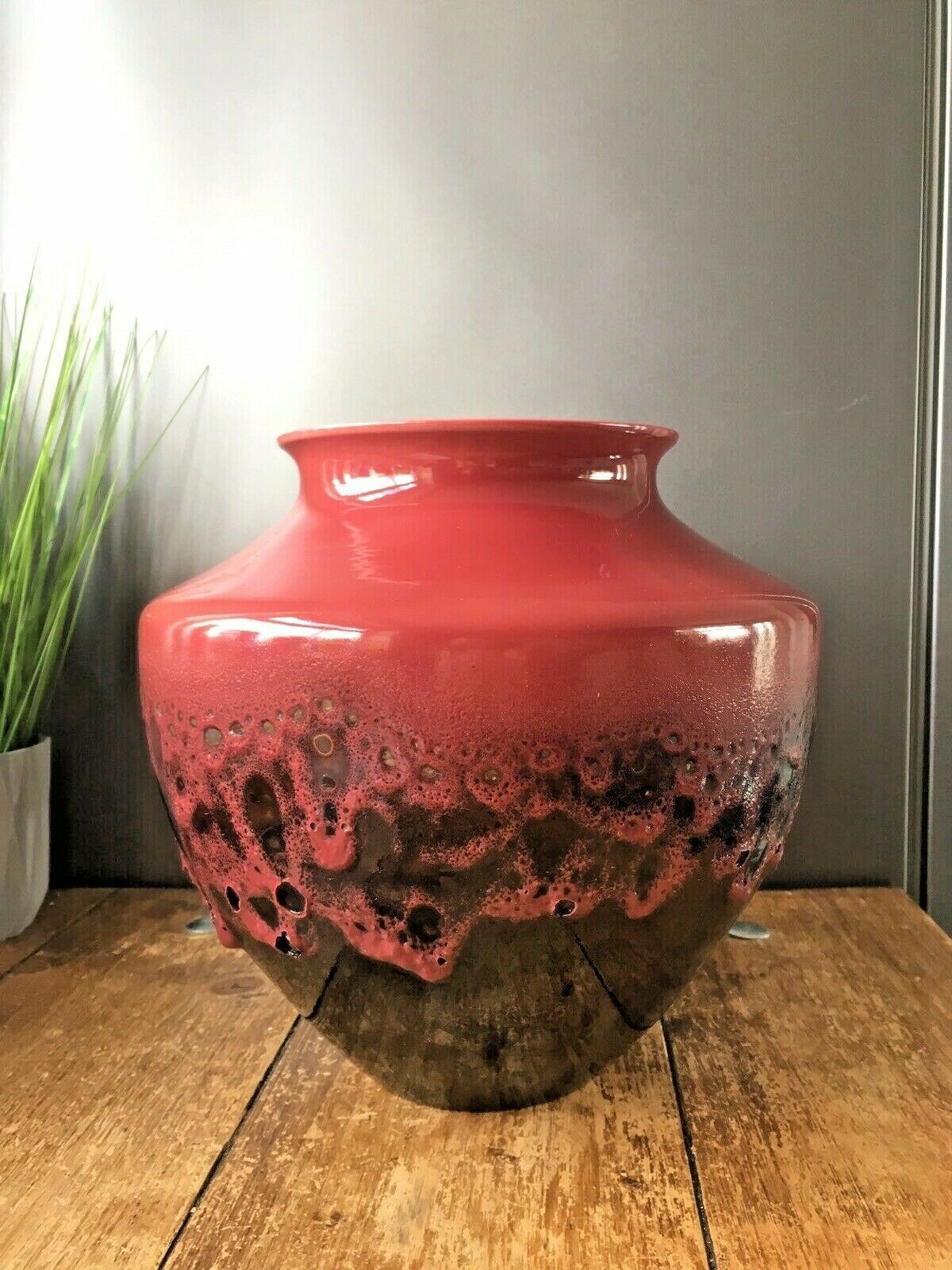 Large Royale Stratford Alchemy Reflective Art Fat Lava Planter Vase Jardiniere photo for sale