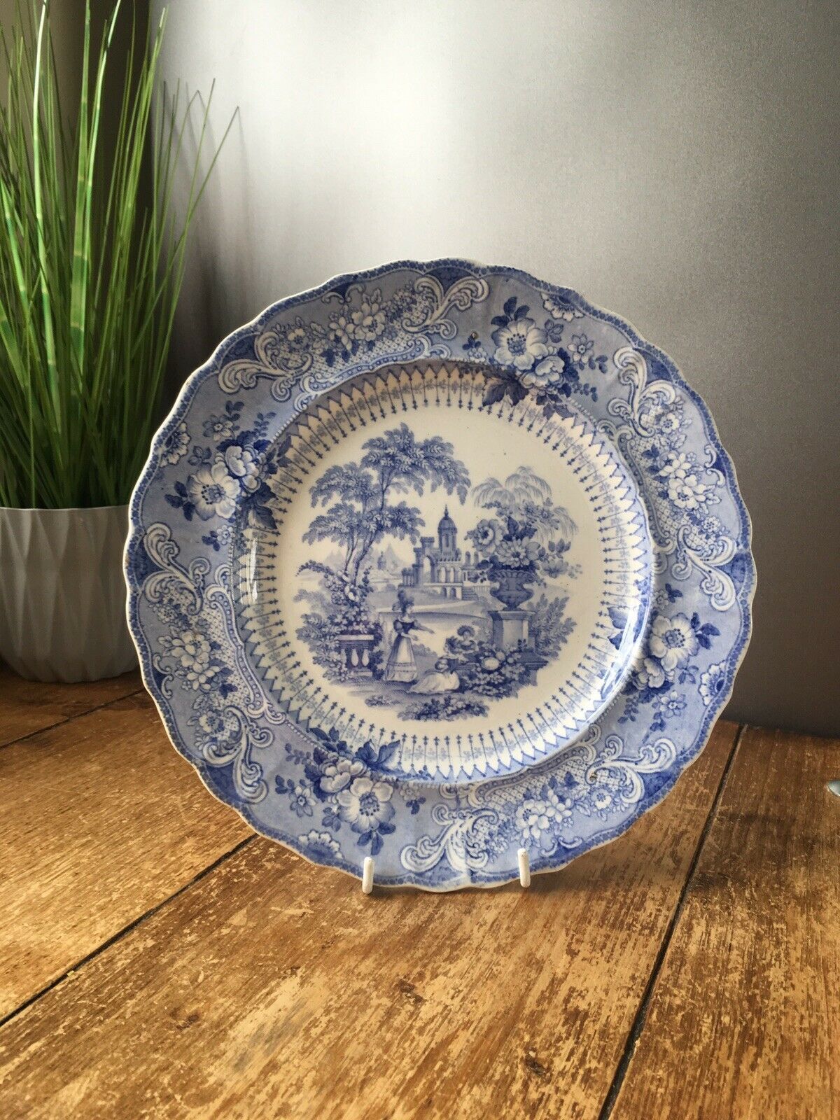 V.Rare Set Of 6 C1834 59 Podmore Walker & Co Pre Wedgwood Florentine Plates Pw photo for sale