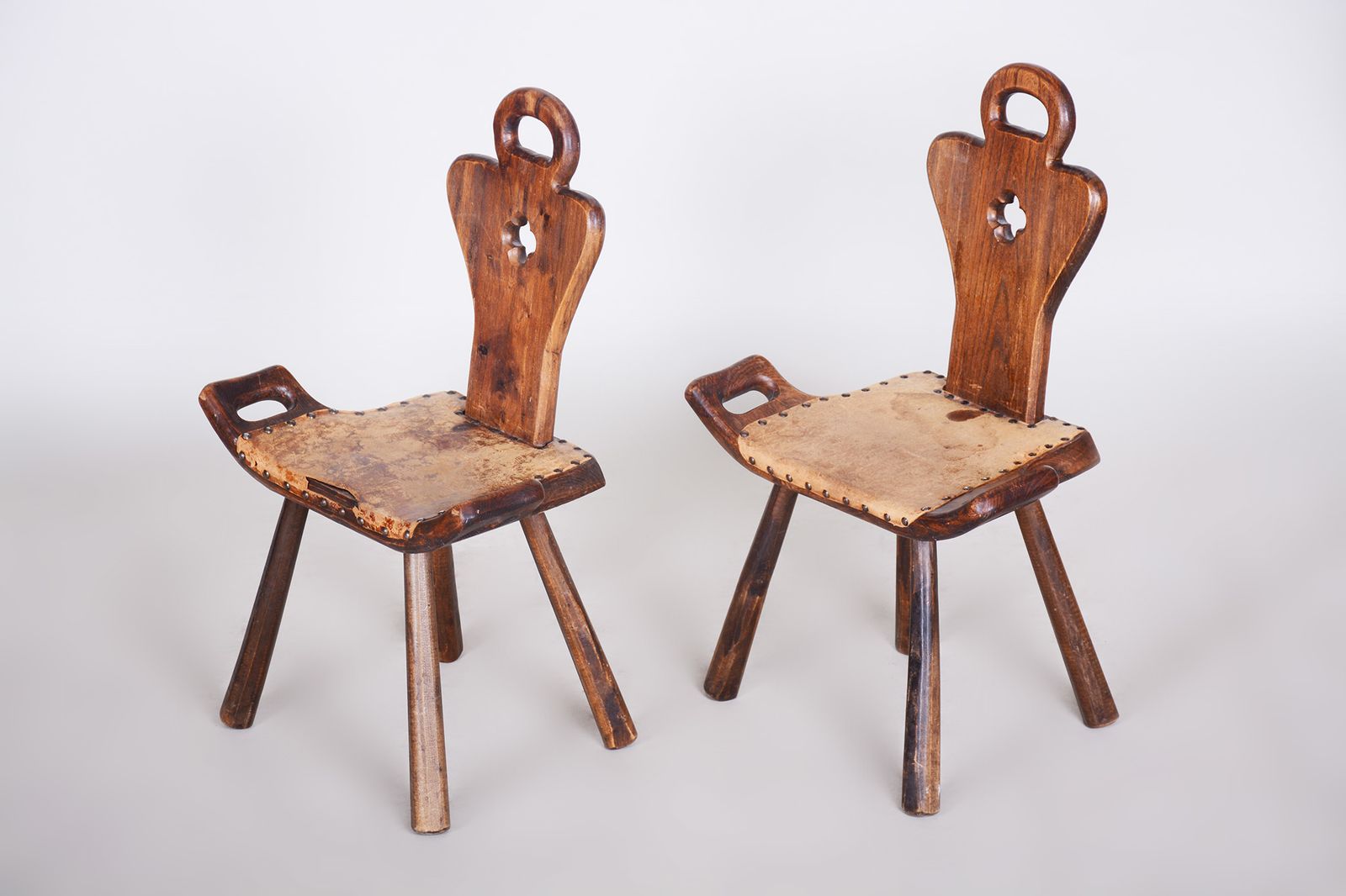 Pair Of Krásná Jizba Art Deco Chairs   1940s Czechia photo vintage