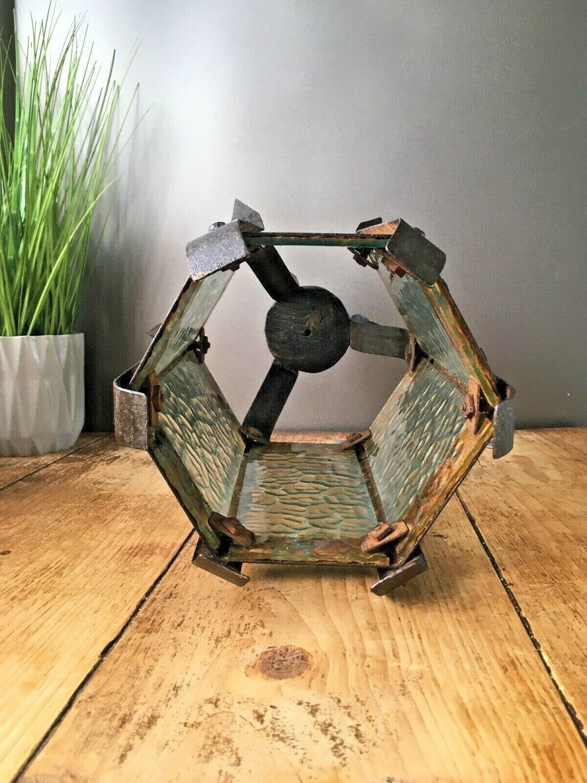 photo furniture Antique Hexagonal Art Nouveau Lantern Hanging Lamp Light Arts & Crafts Gothic