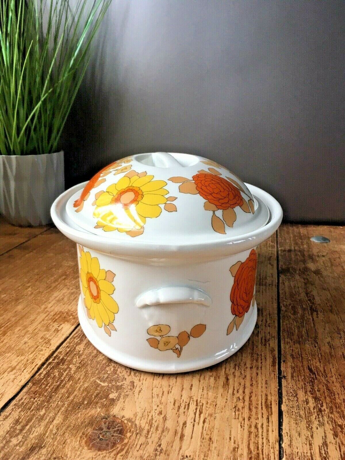 Retro Pillivuyt Décor Locarno Flower Power Vintage Casserole Roasting Oven Dish photo Home Decor