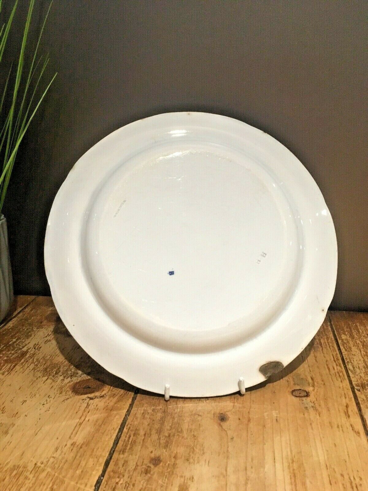 Rare Antique C1825 Wedgwood Blue & White Crane Pattern Chinoiserie Cabinet Plate photo furniture